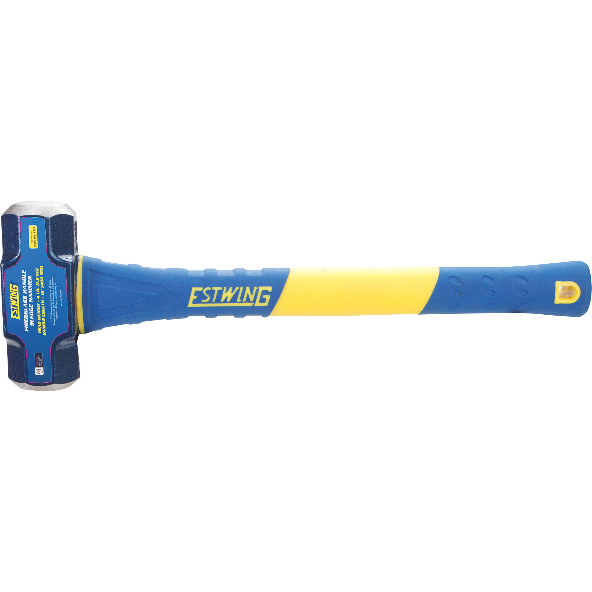 Estwing Sledge Hammer with Fiberglass Handle, 4-Lb., 16in.L, Model# ESH-1036W